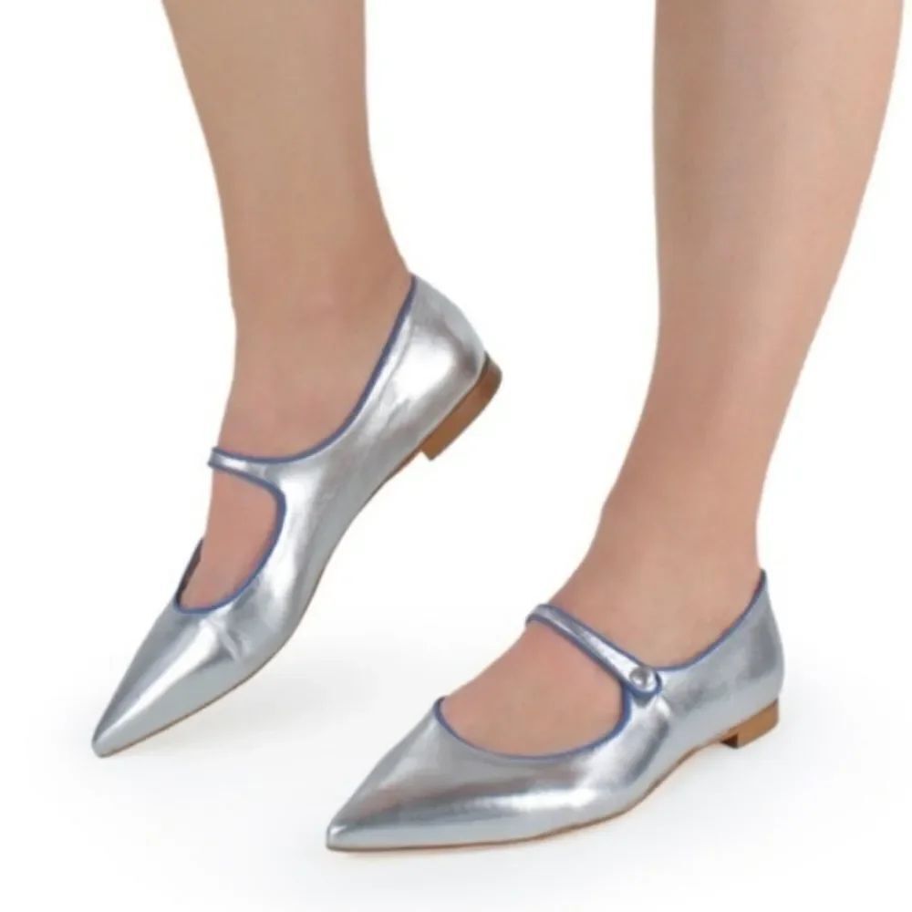 BRAND NEW CHARLES ALBERT DOUBLE ADJUSTABLE BUCKLE STRAP FLAT SHOE